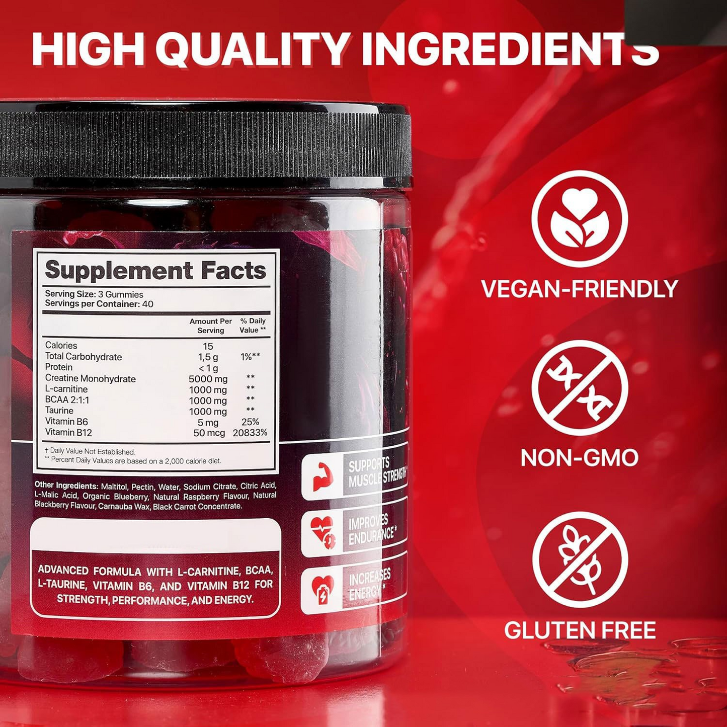 Muscle Boost Creatine Gummies — Daily Performance Support, 120 Count
